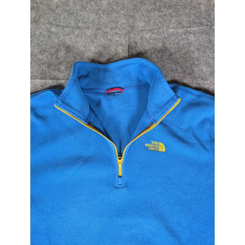 The North Face TKA 100 Fleece Pullover Mens Blue Quarter‎ Zip Mock Neck Jacket